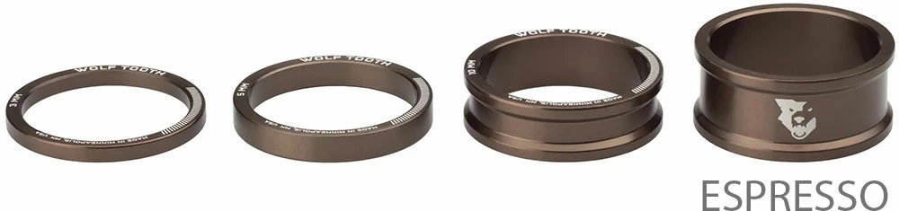 Wolf Tooth Components Entretoises Jeu De Direction 4 Pces 3/5/10/15 Mm – Image 4