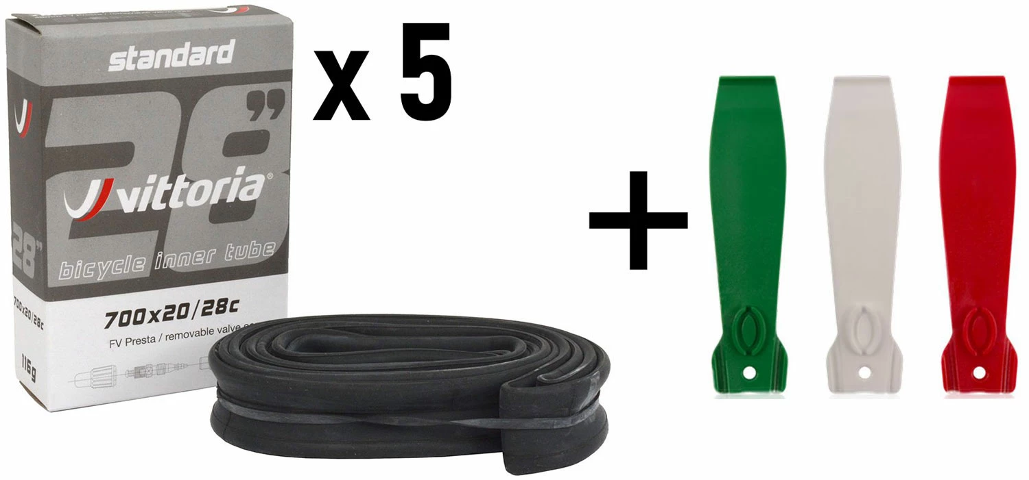 Vittoria Standard 60mm SV 5er Set + Démonte-pneu (3 Pièces)